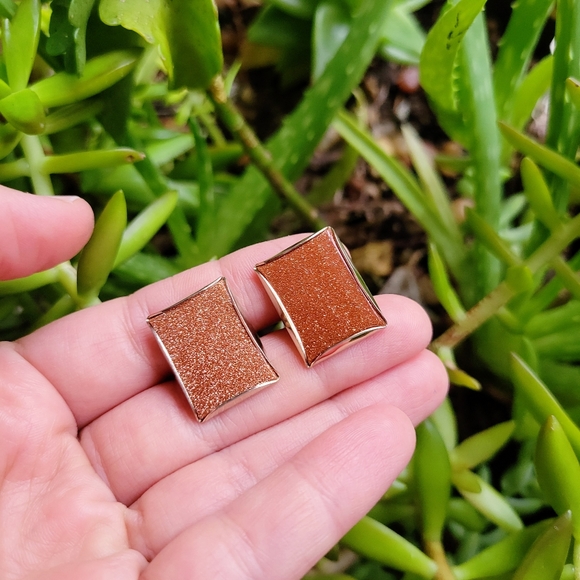 Vintage Sunstone Cuff Links - Picture 14 of 16